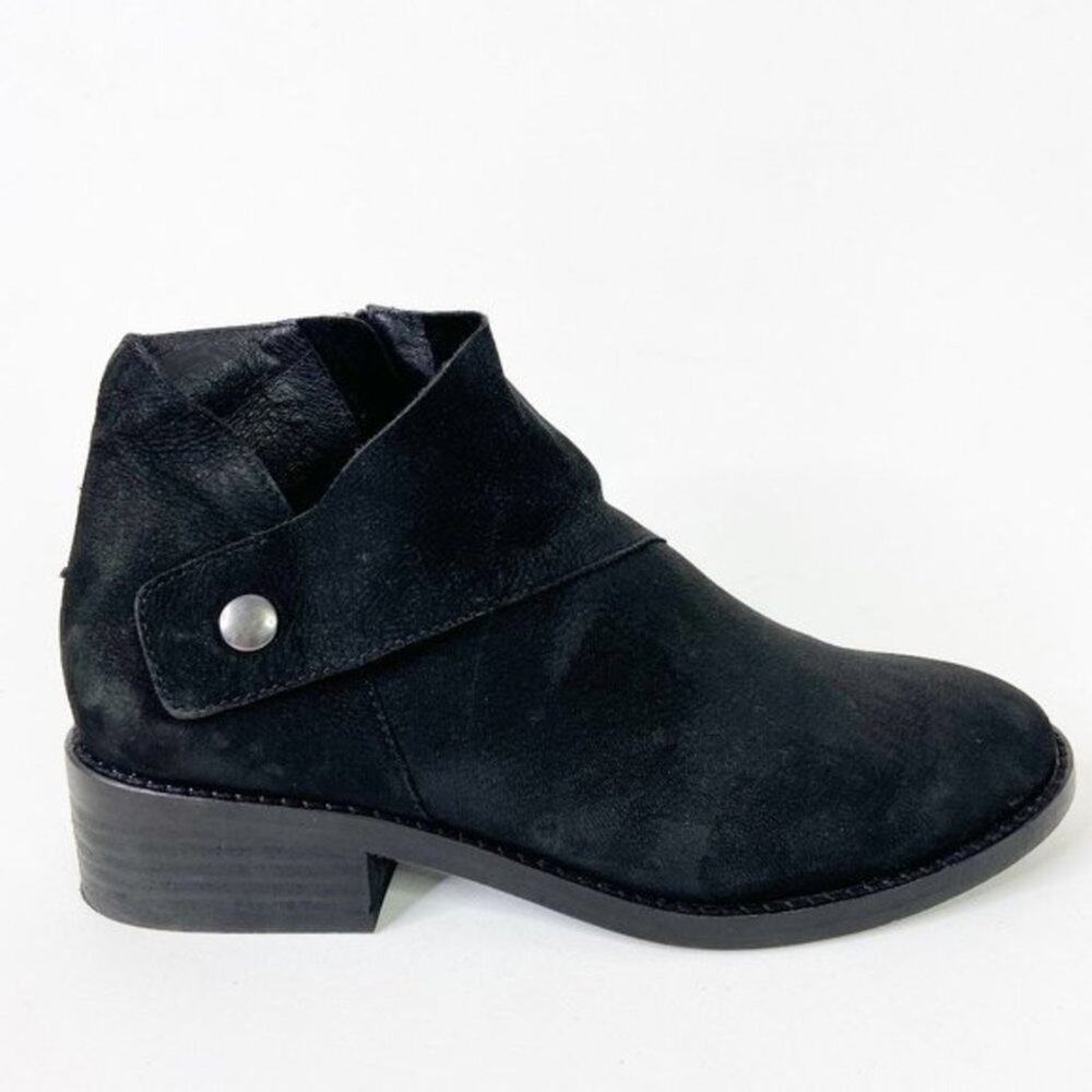 Eileen Fisher Billie Wrapped Nubuck Booties Black Size 6‎